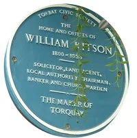 Torbay Civic Society blue plaque for William Kitson at 2 Vaughan Parade, Torquay