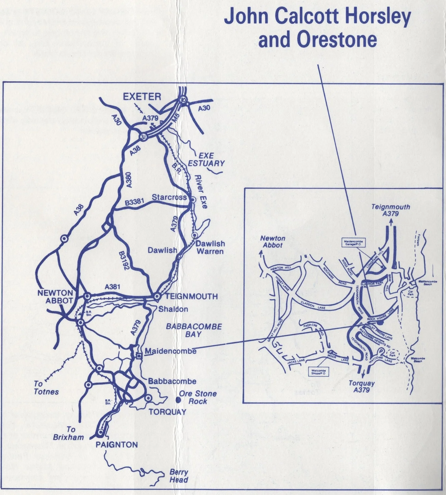 Location map showing Orestone, Maidencombe, Torquay