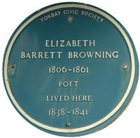Torbay Civic Society blue plaque for Elizabeth Barrett Browning at the Regina Hotel