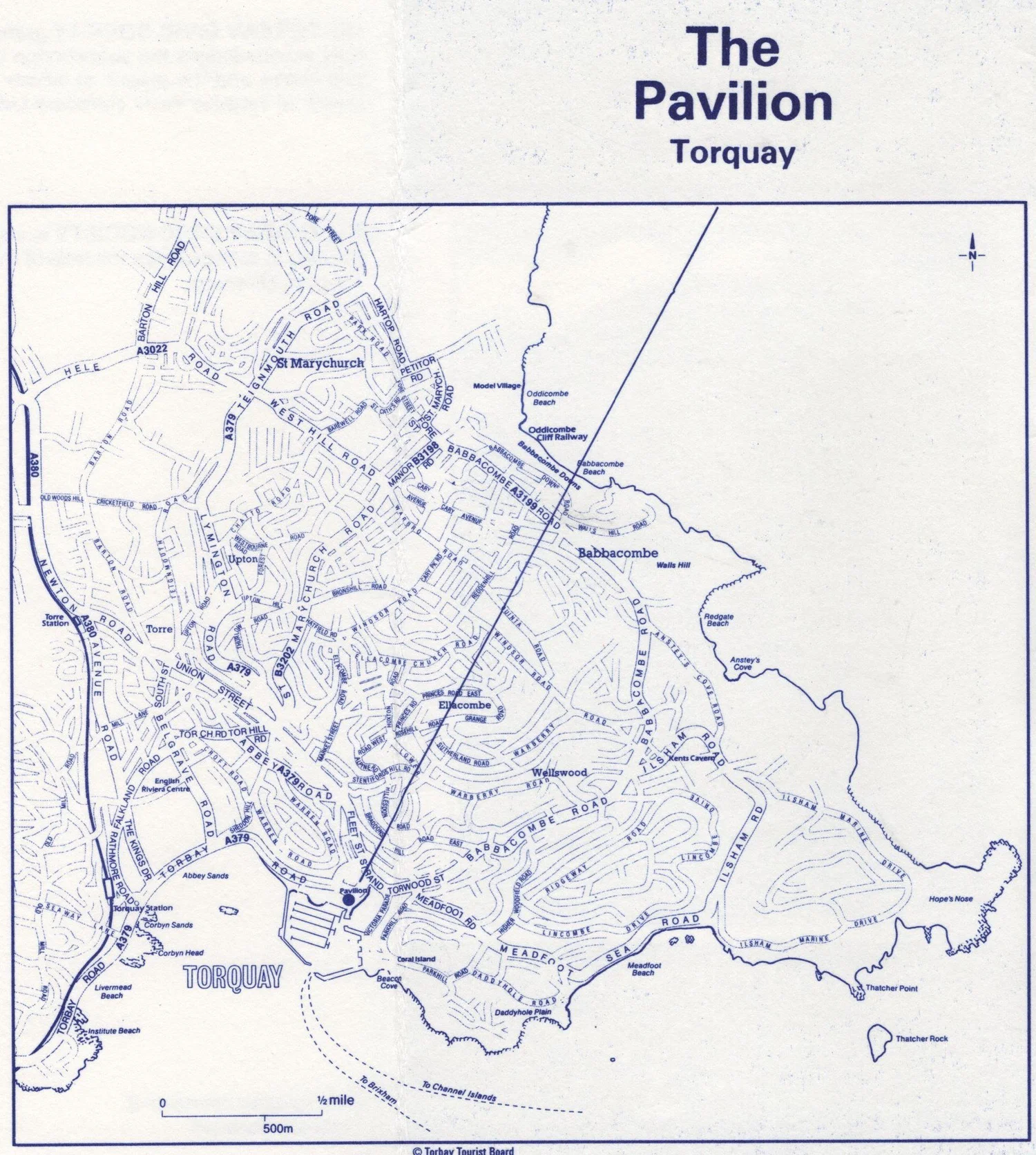 Location map showing The Pavilion, Torquay
