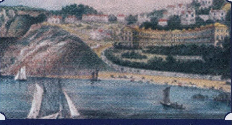 A very early watercolour showing Meadfoot House on Hesketh Crescent, Torquay