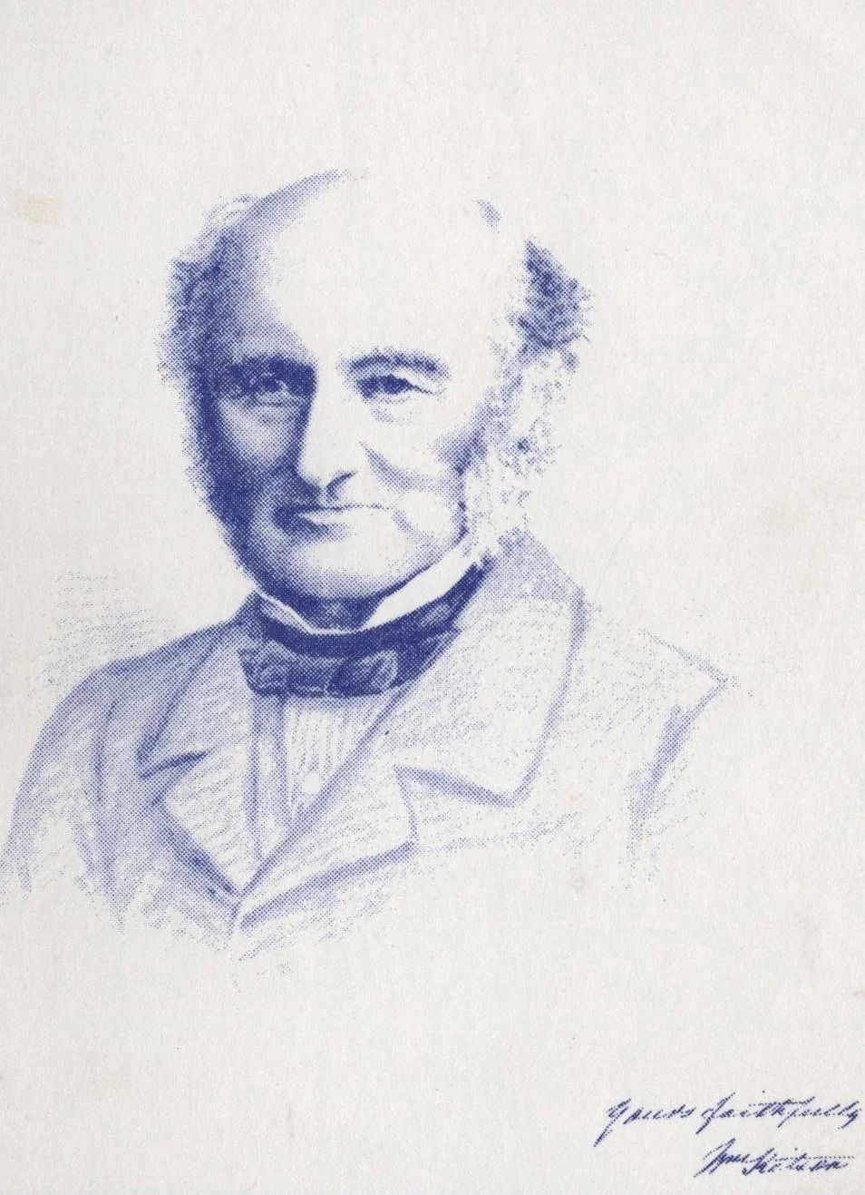 Engraved bust portrait of William Kitson, with his facsimile signature reading Yours faithfully, Wm Kitson