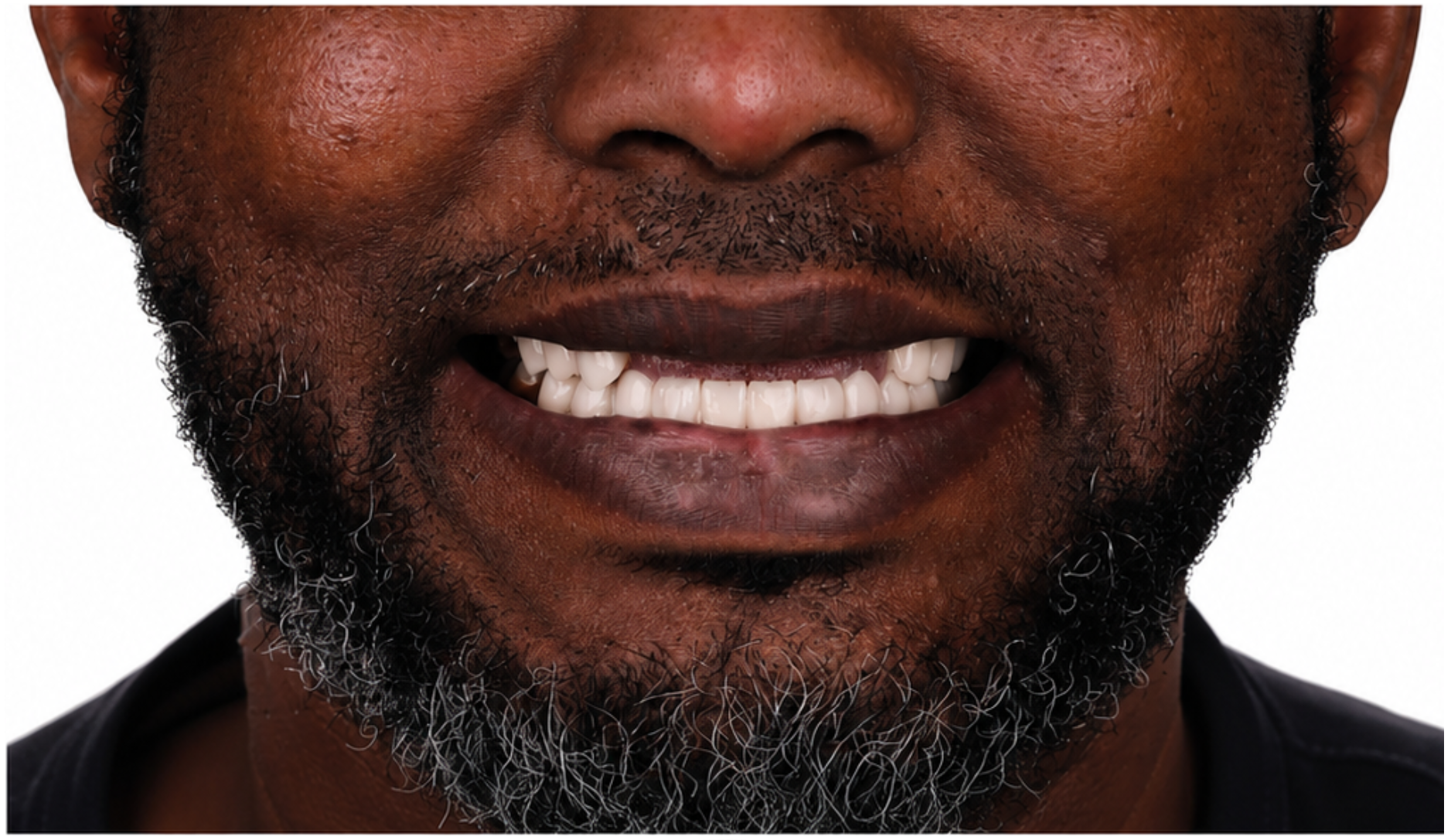 Patient smile before smile rehabilitation