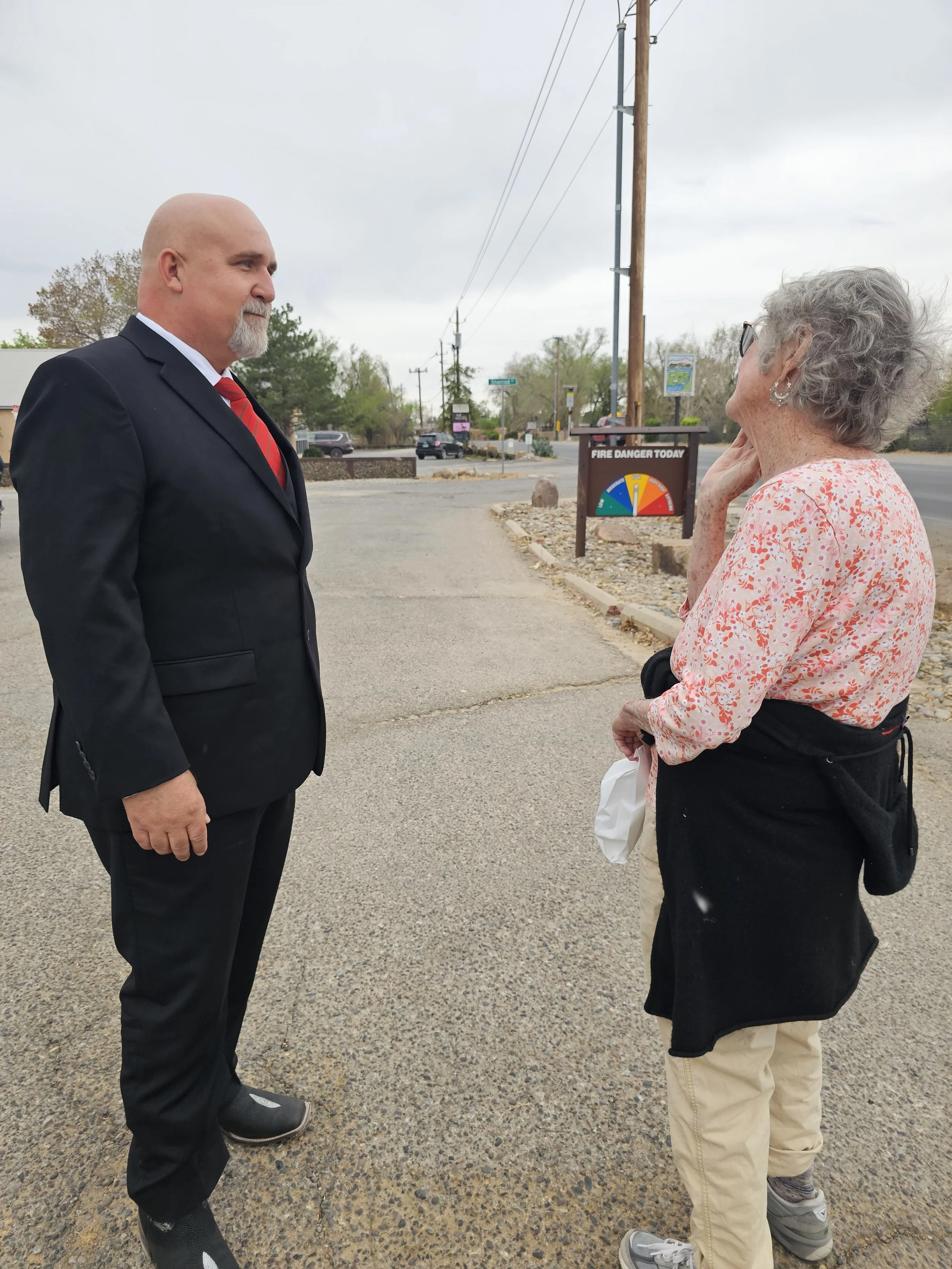 Adam Prior listening to voters