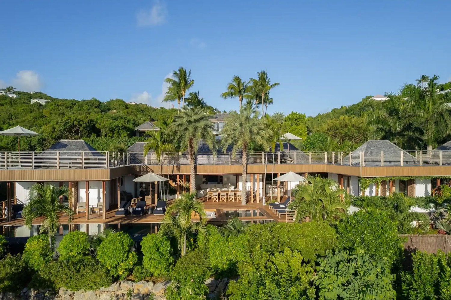 WIMCO villas above the treeline on St. Barths