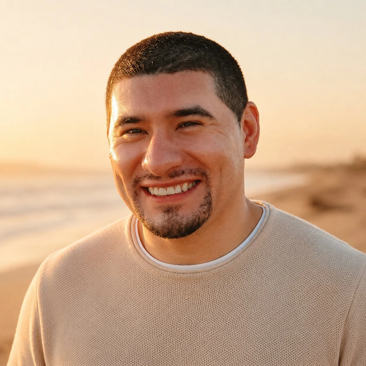 Tony Lopez, licensed mental health counselor, photographed by the coast