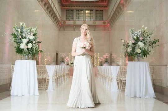 An aisle framed with flowers