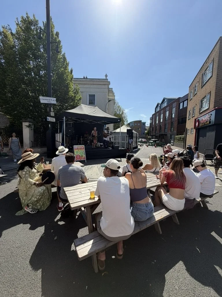Live music on a street festival stage