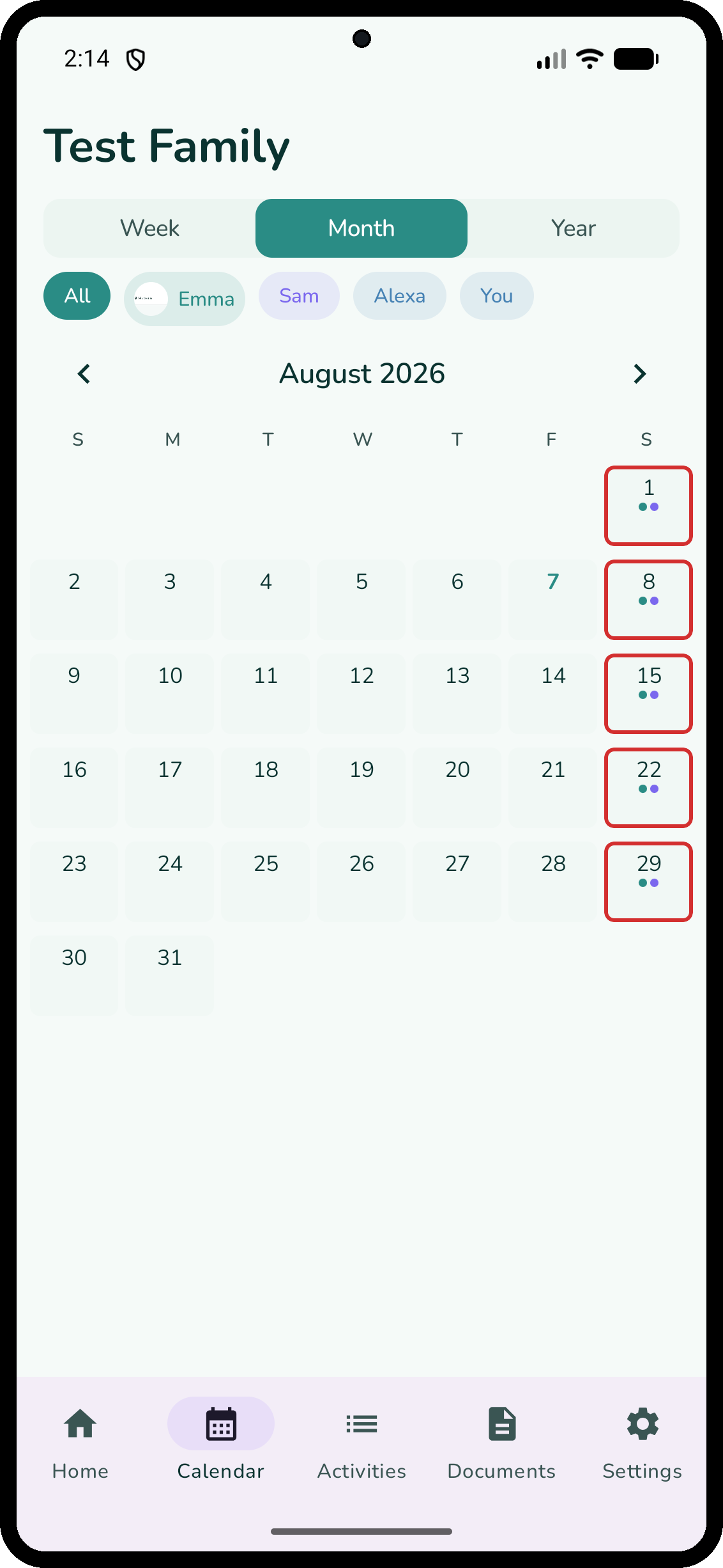 Cadence calendar on Android