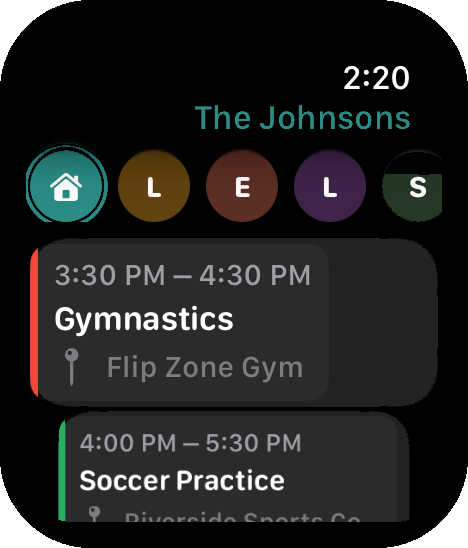 Cadence Apple Watch showing today's activities