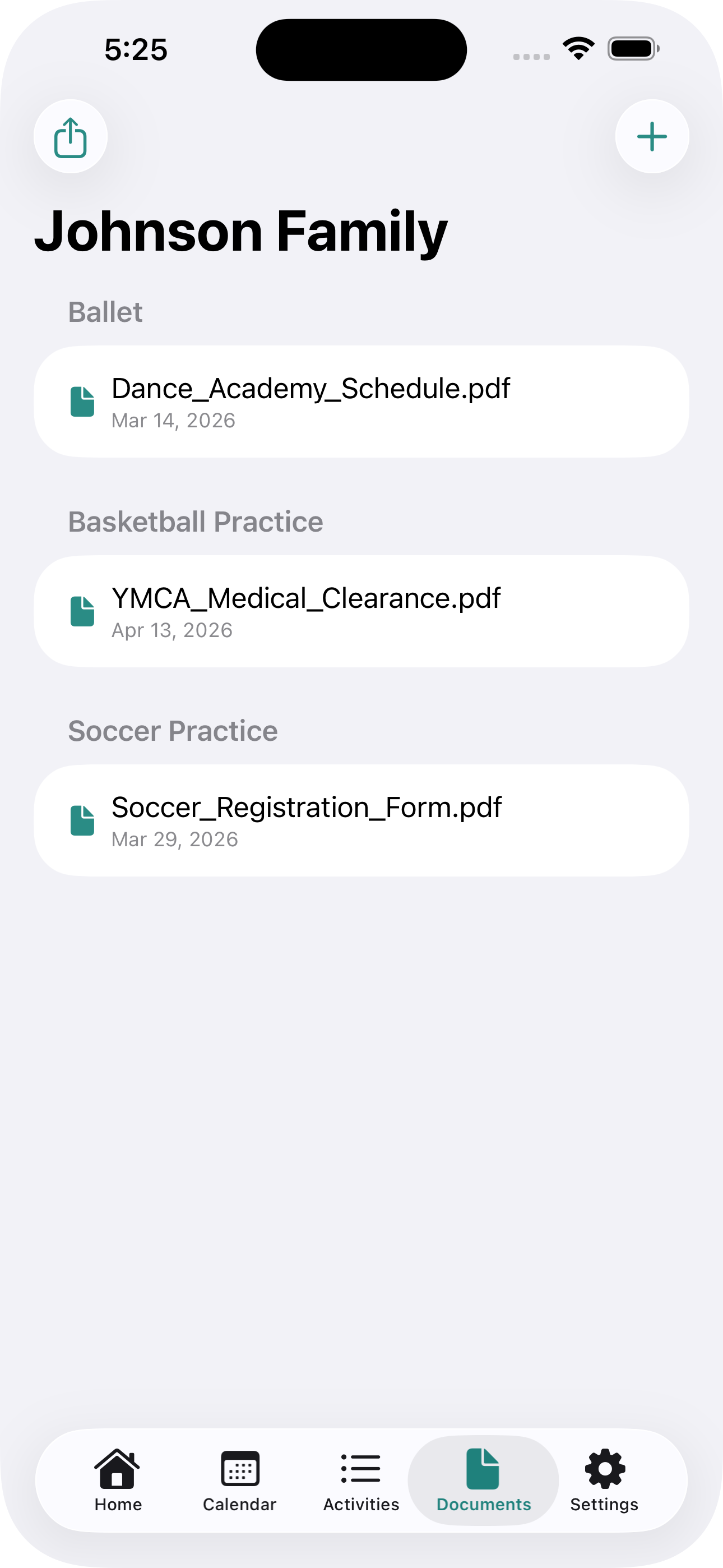 Cadence documents storage