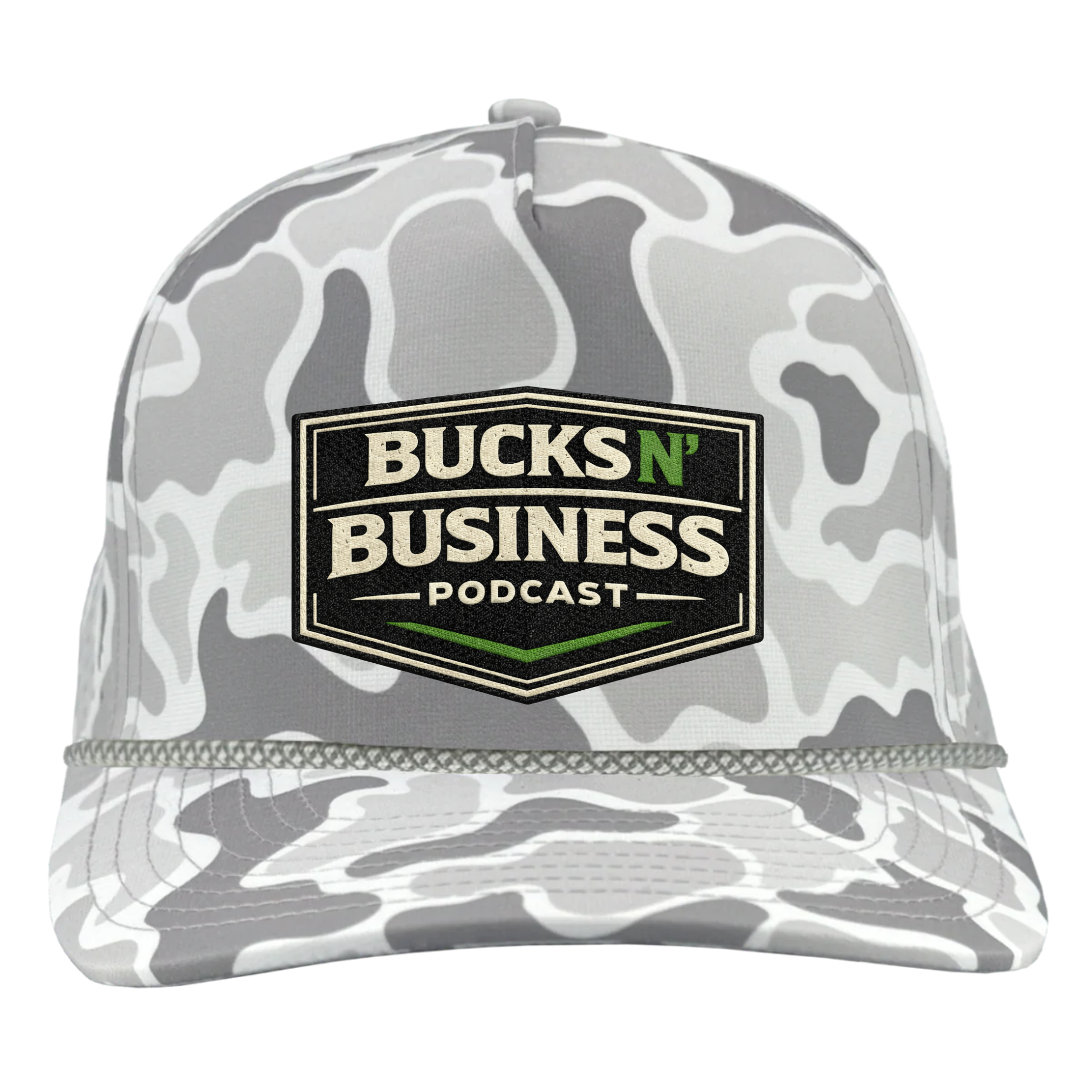 Old School Snow Camo Rope Hat