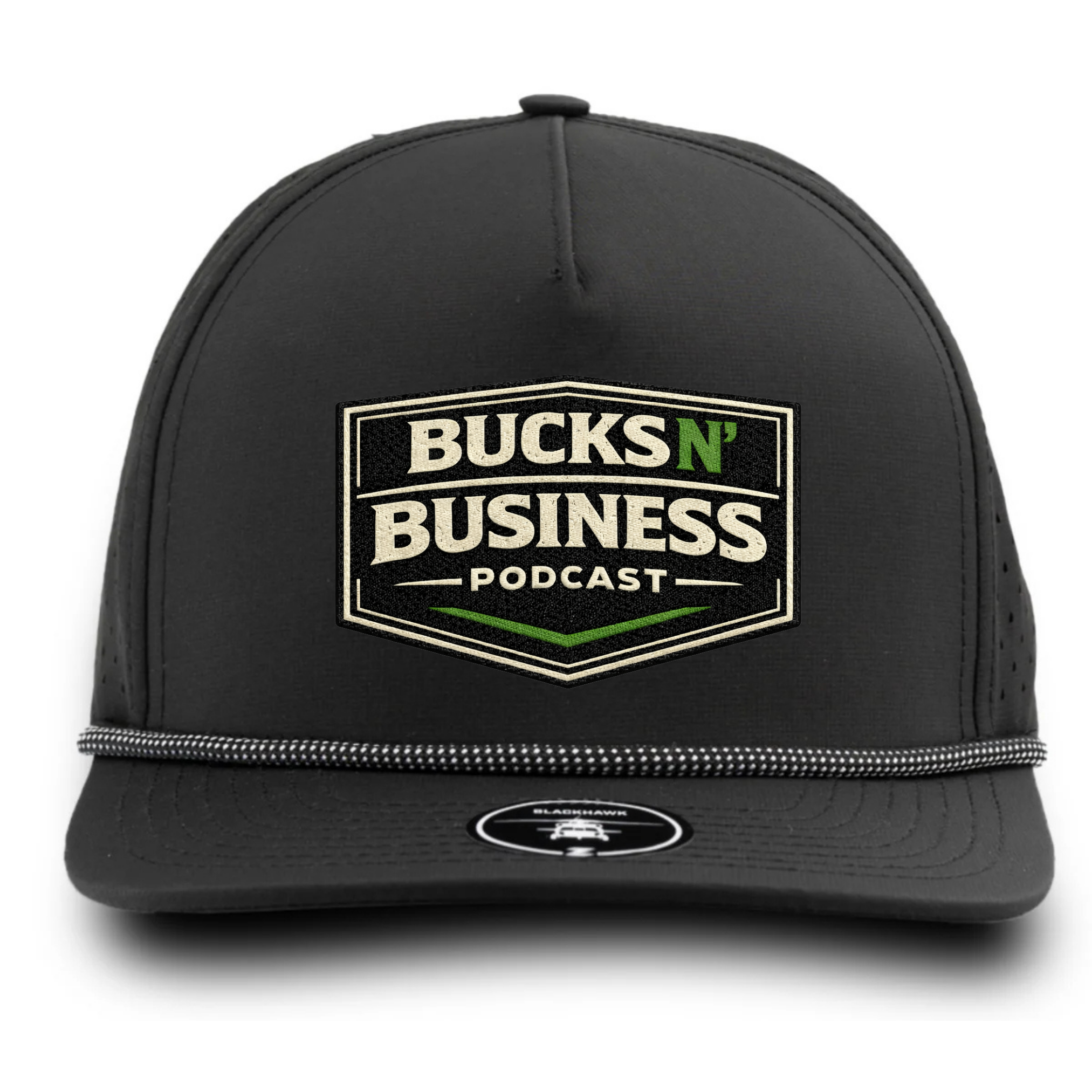 Black-White Grid Rope Performance Hat