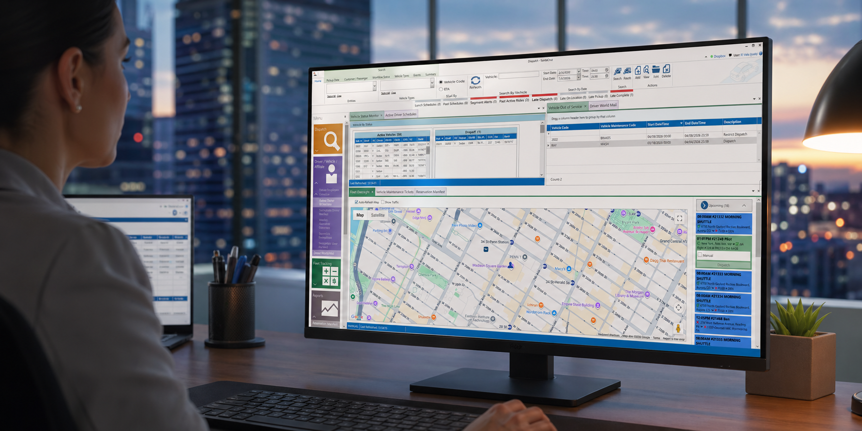 SantaCruz software displayed on a workstation in an operations setting