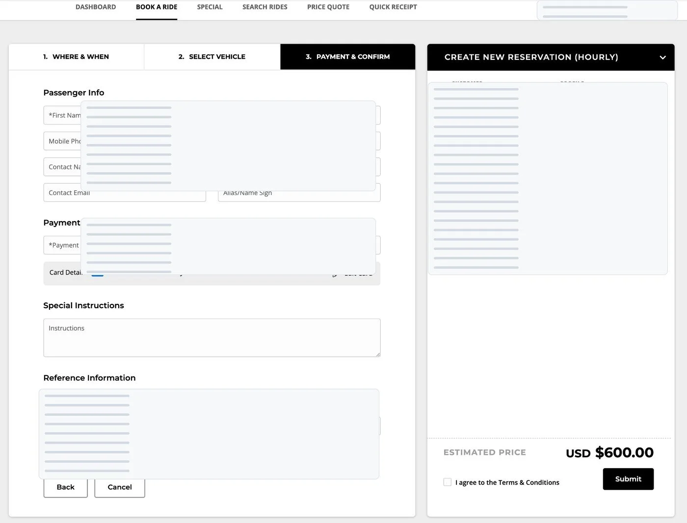 WebConnect payment and confirmation step
