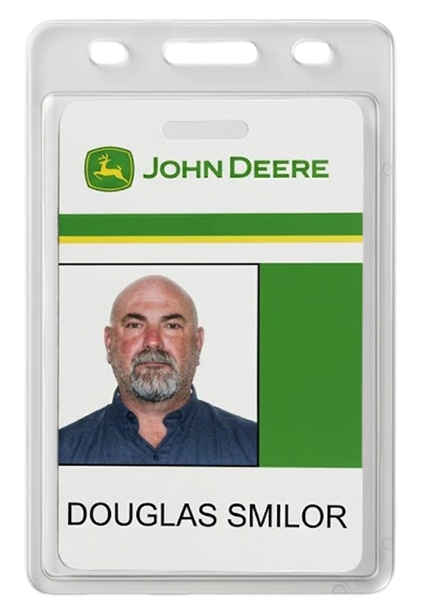 Douglas Smilor John Deere employee badge