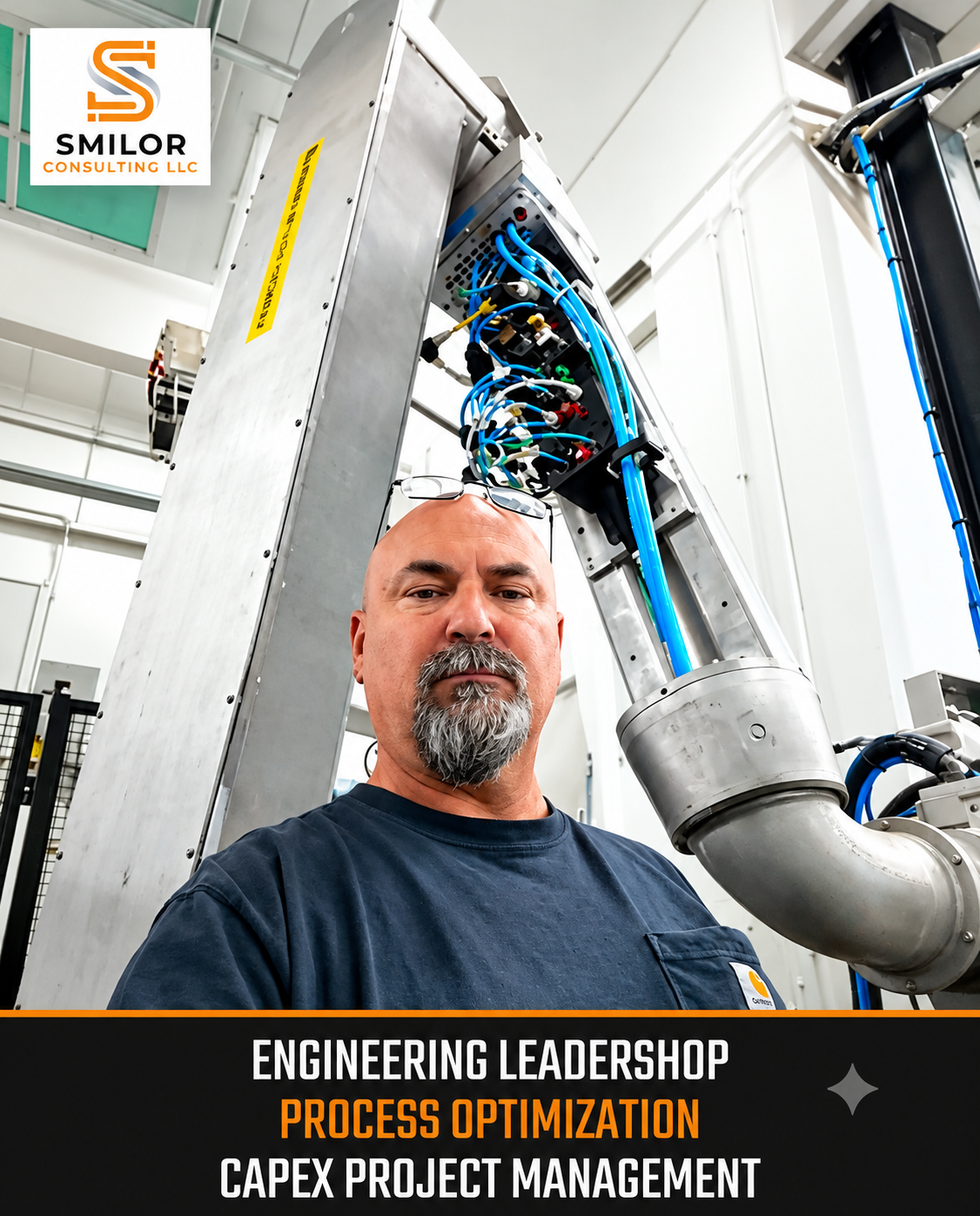 Industrial consulting inside a modern manufacturing facility