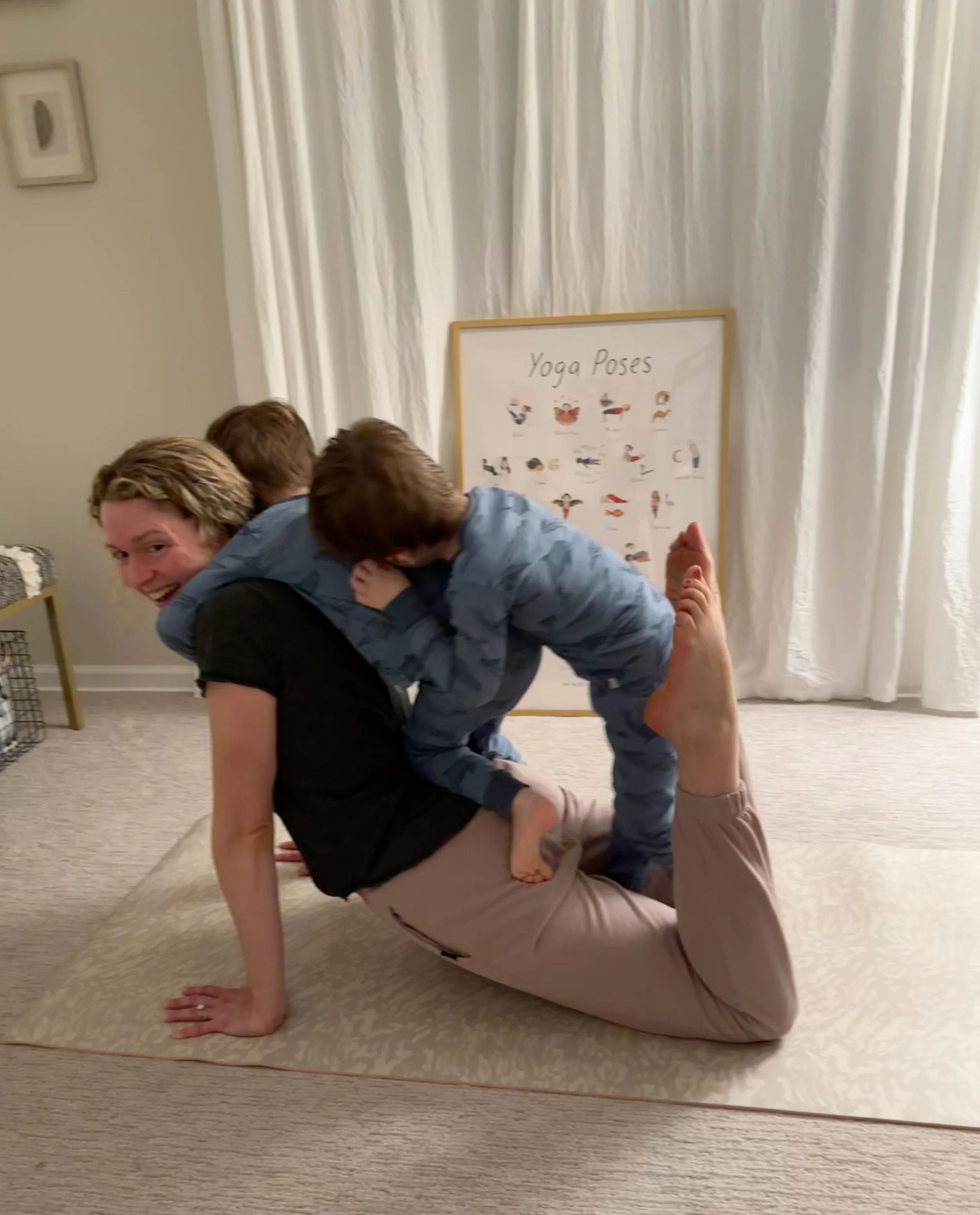 Yoga with the boys