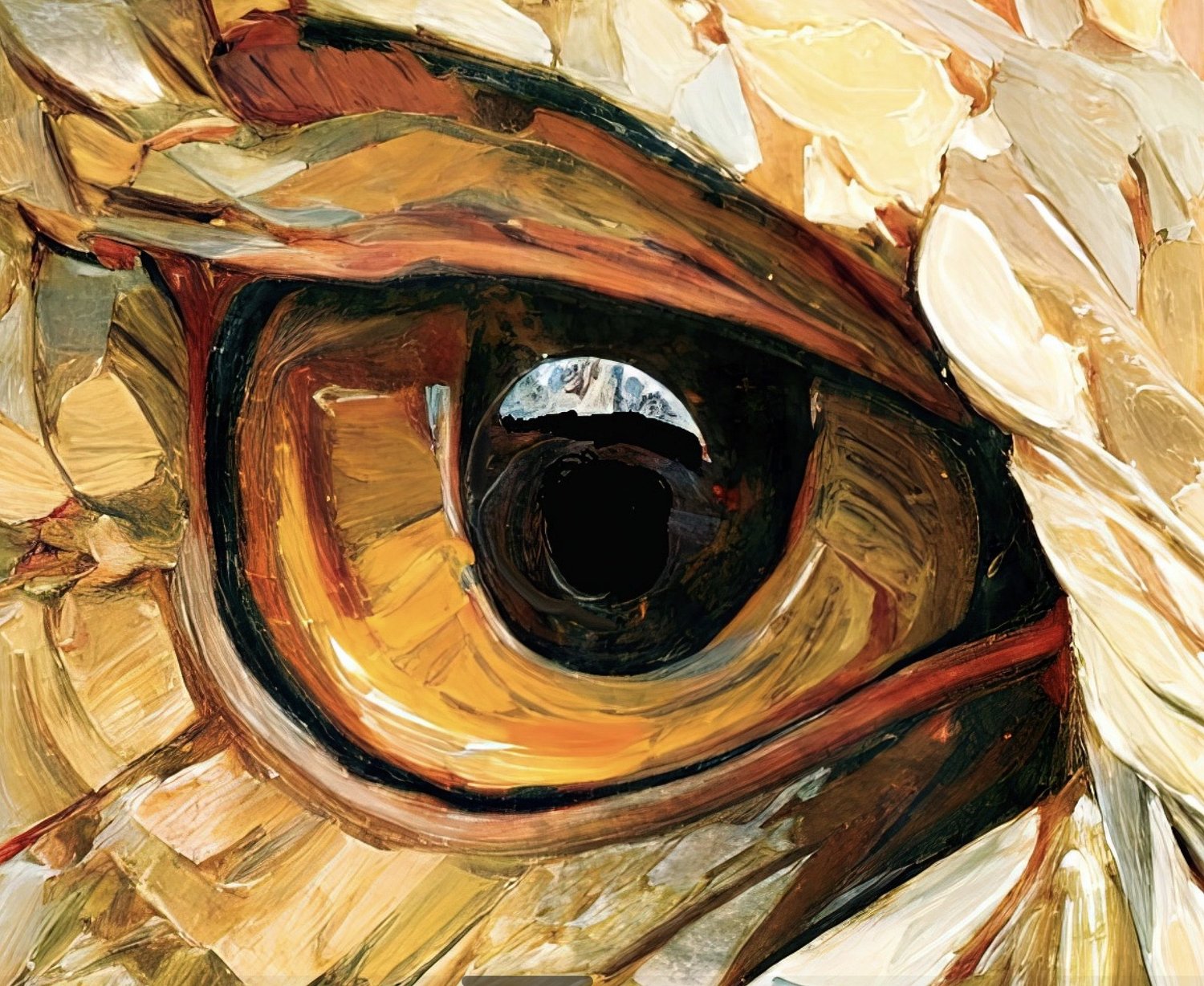 Close detail of an Eastern Screech Owl inside the warm bark of a forest hollow