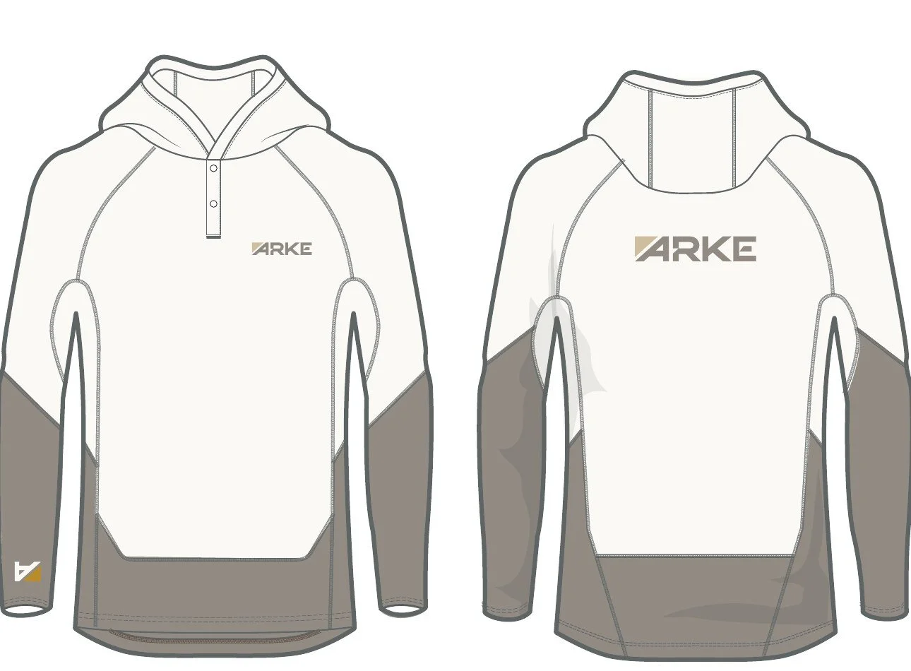 Sun Hoody construction diagram, front and back