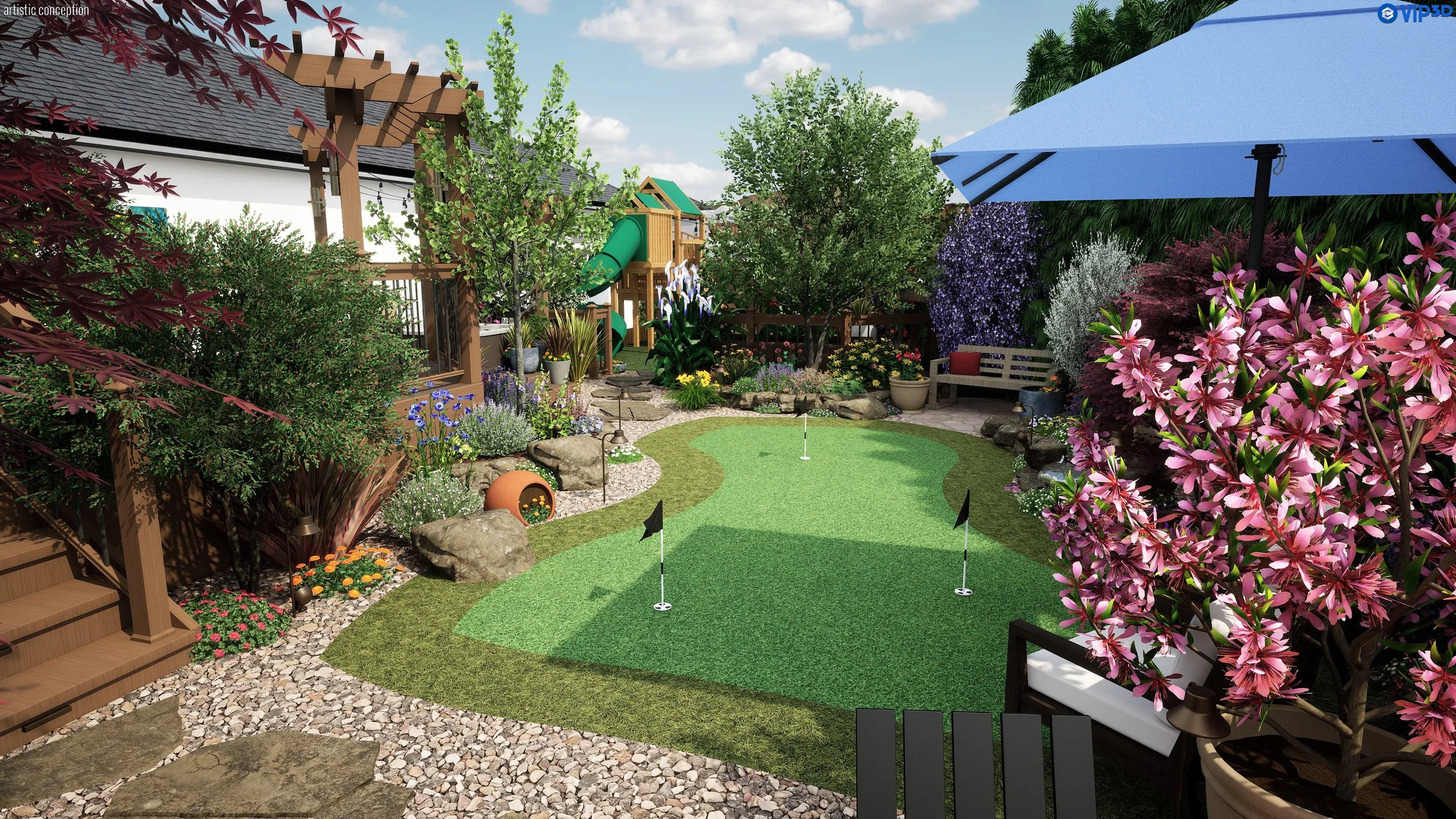 3D landscape design concept