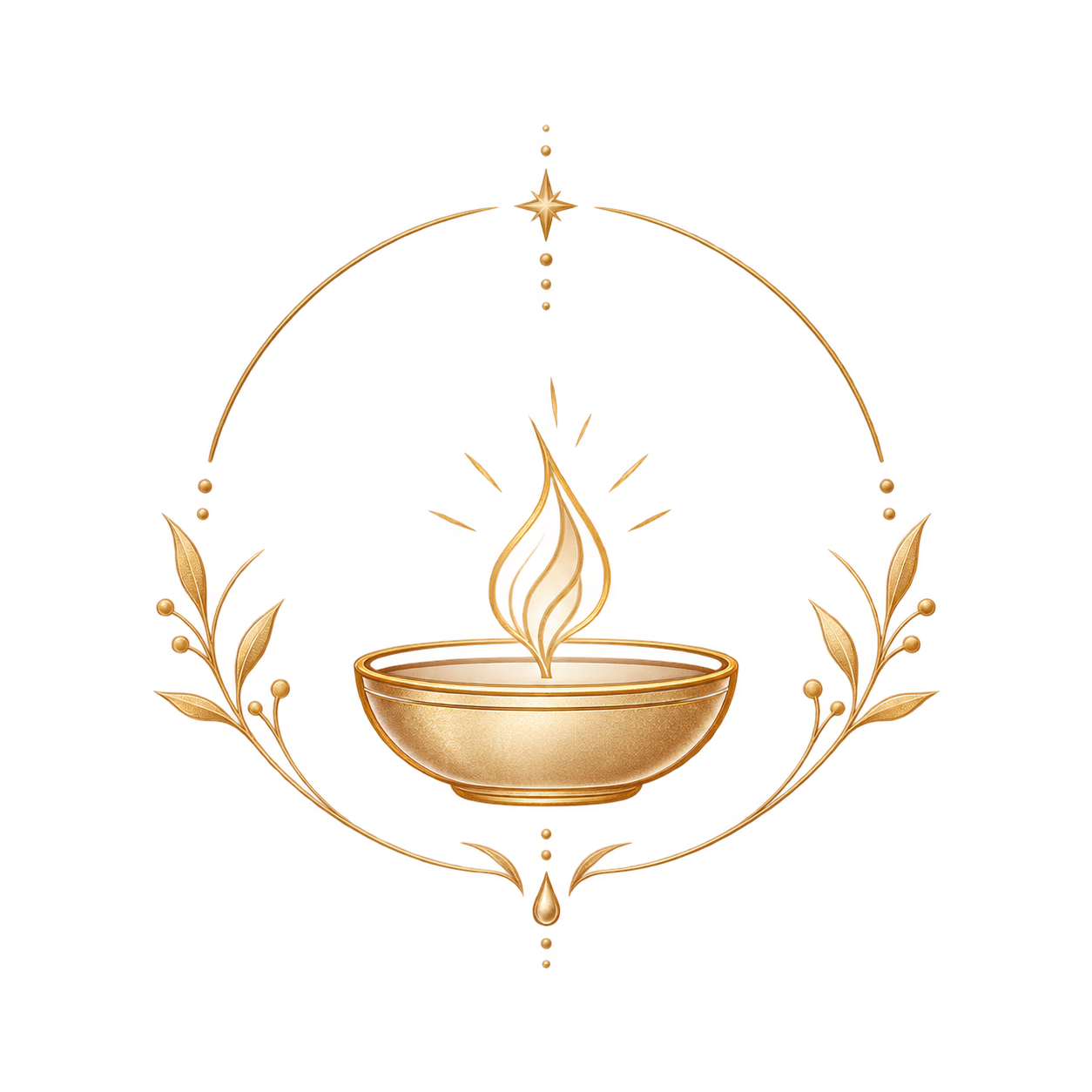 Gold reflection emblem with illuminated bowl