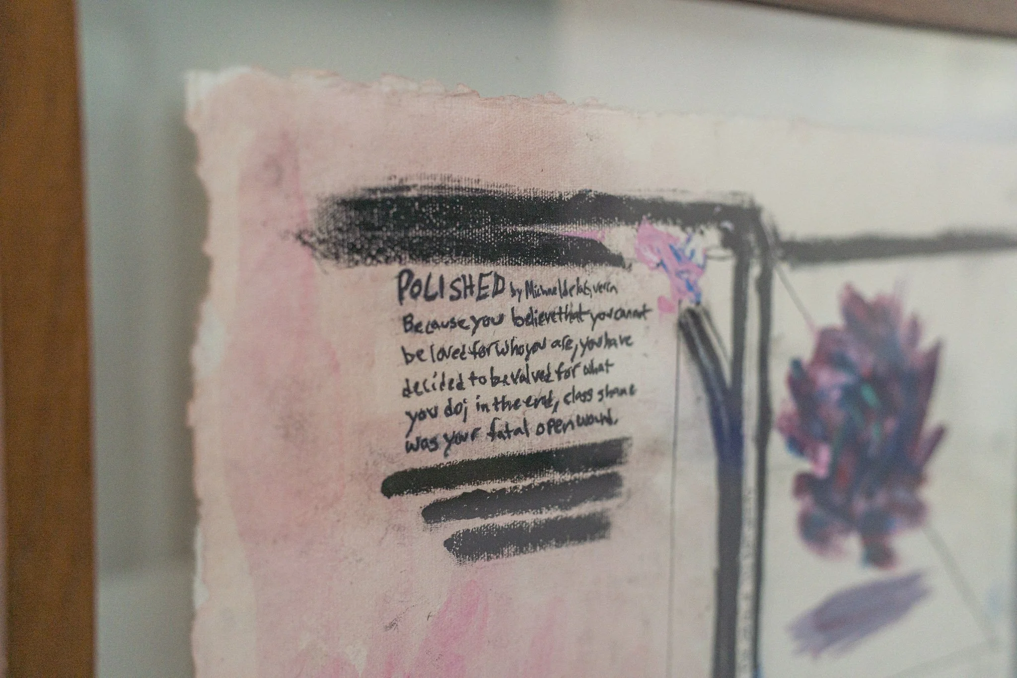 POLISHED — detail of embedded text, Michael de la Guerra