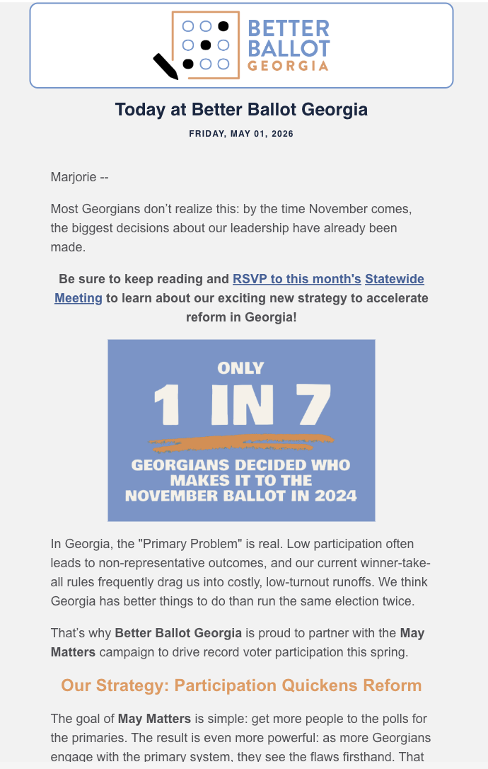 Better Ballot Georgia Newsletter