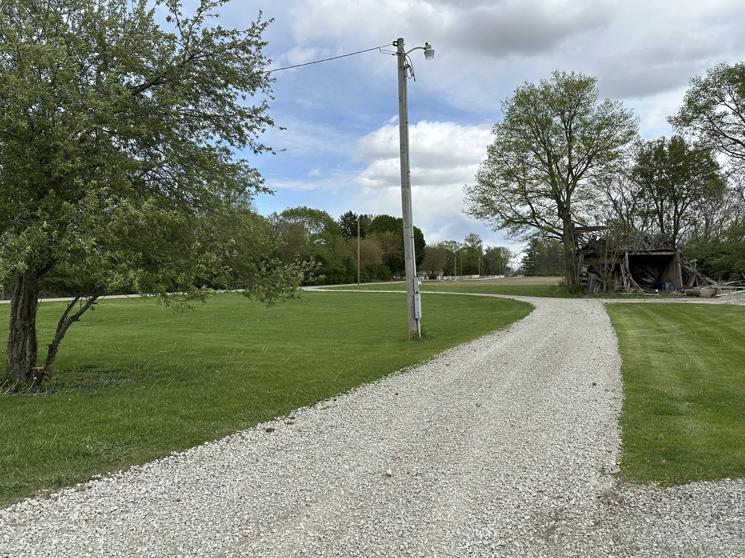 Clean graded gravel driveway after grading