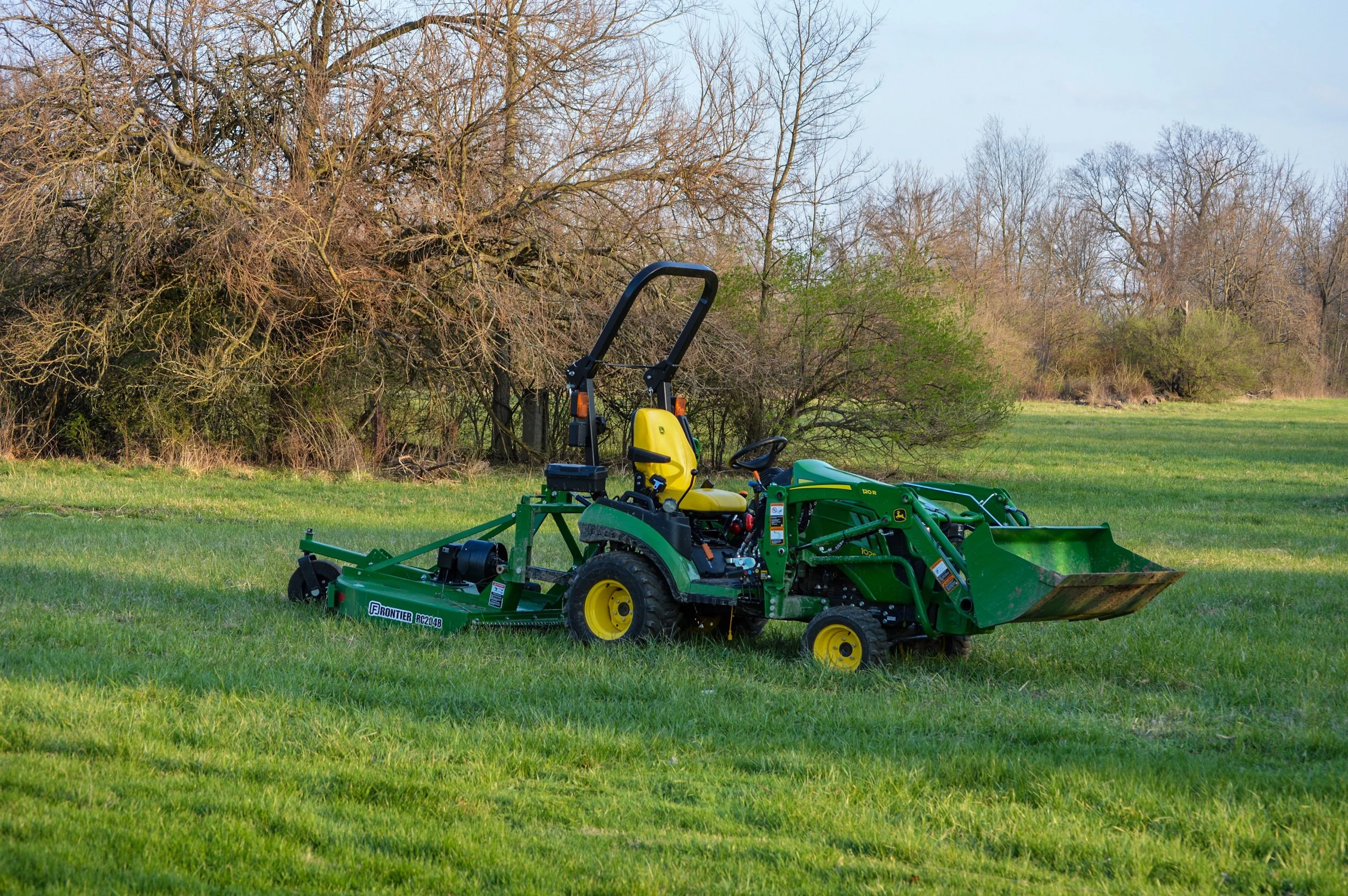 Tractor tilling a field at Waymire Farms