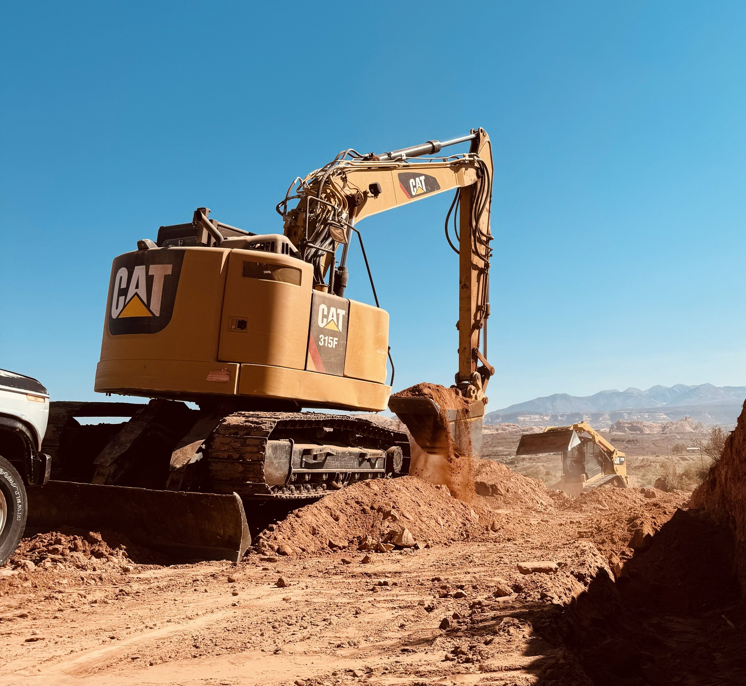 Excavator on job site