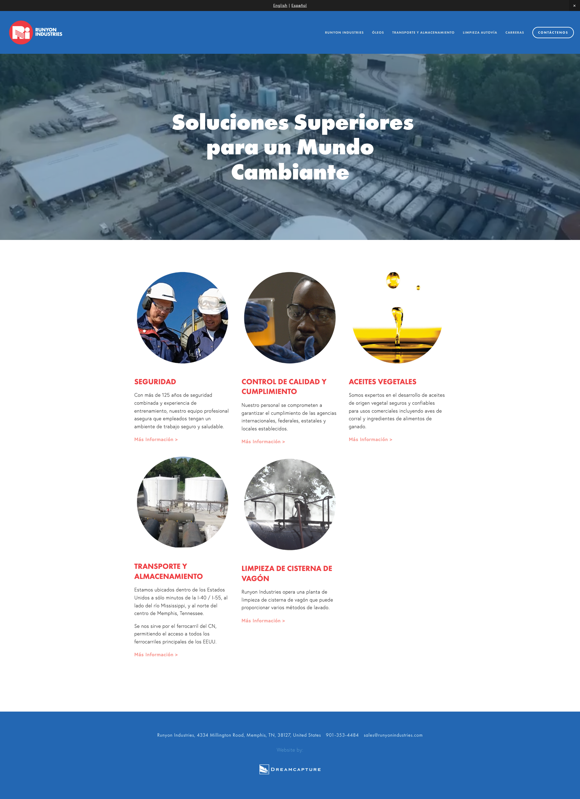 Runyon Industries website — Español