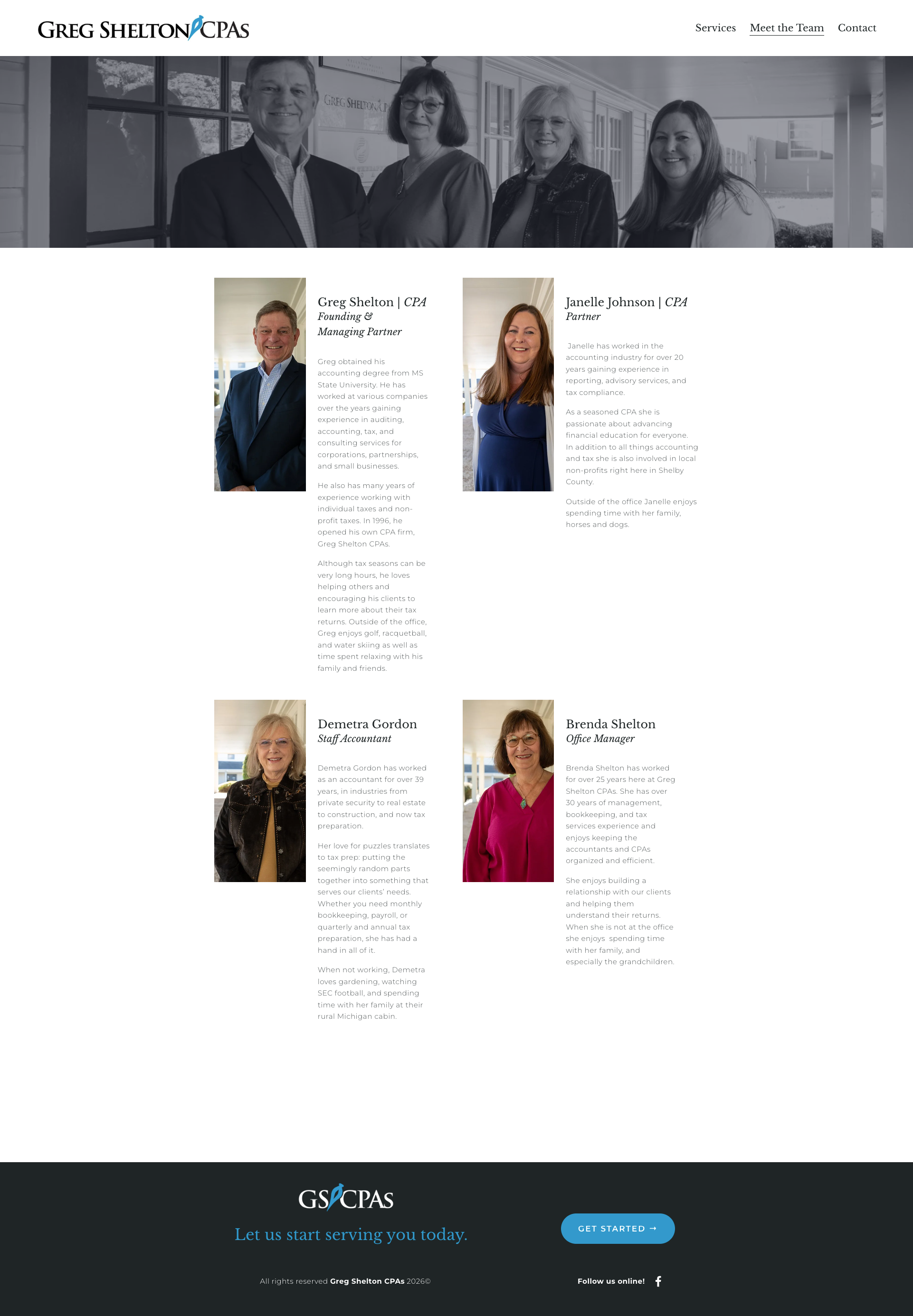 Greg Shelton CPAs meet the team page