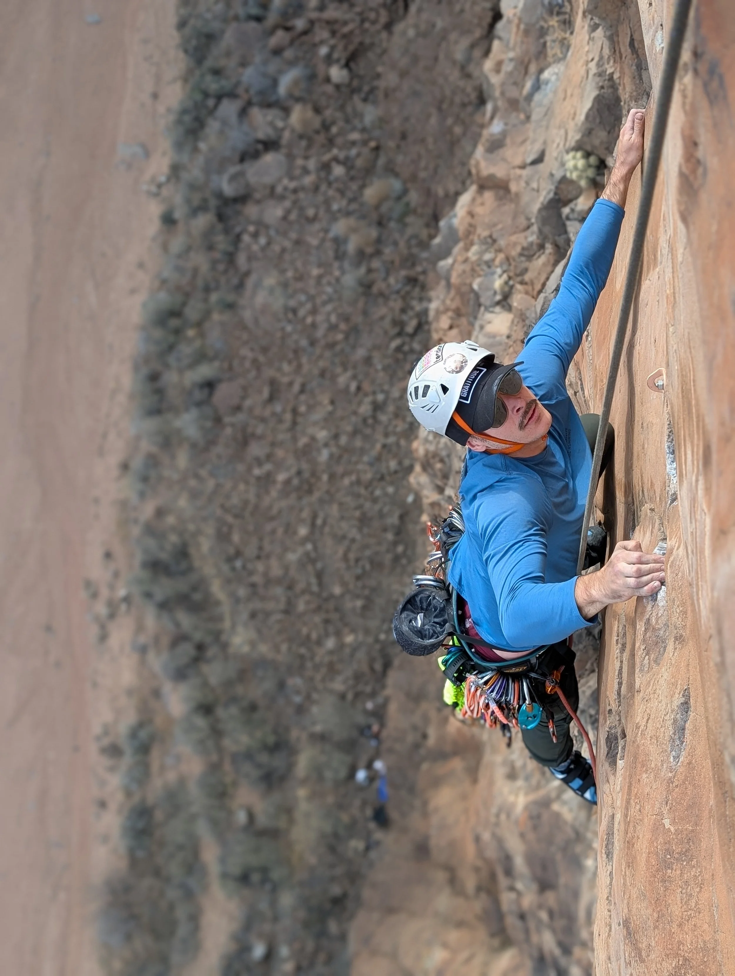Chris Coles climbing Suntoucher