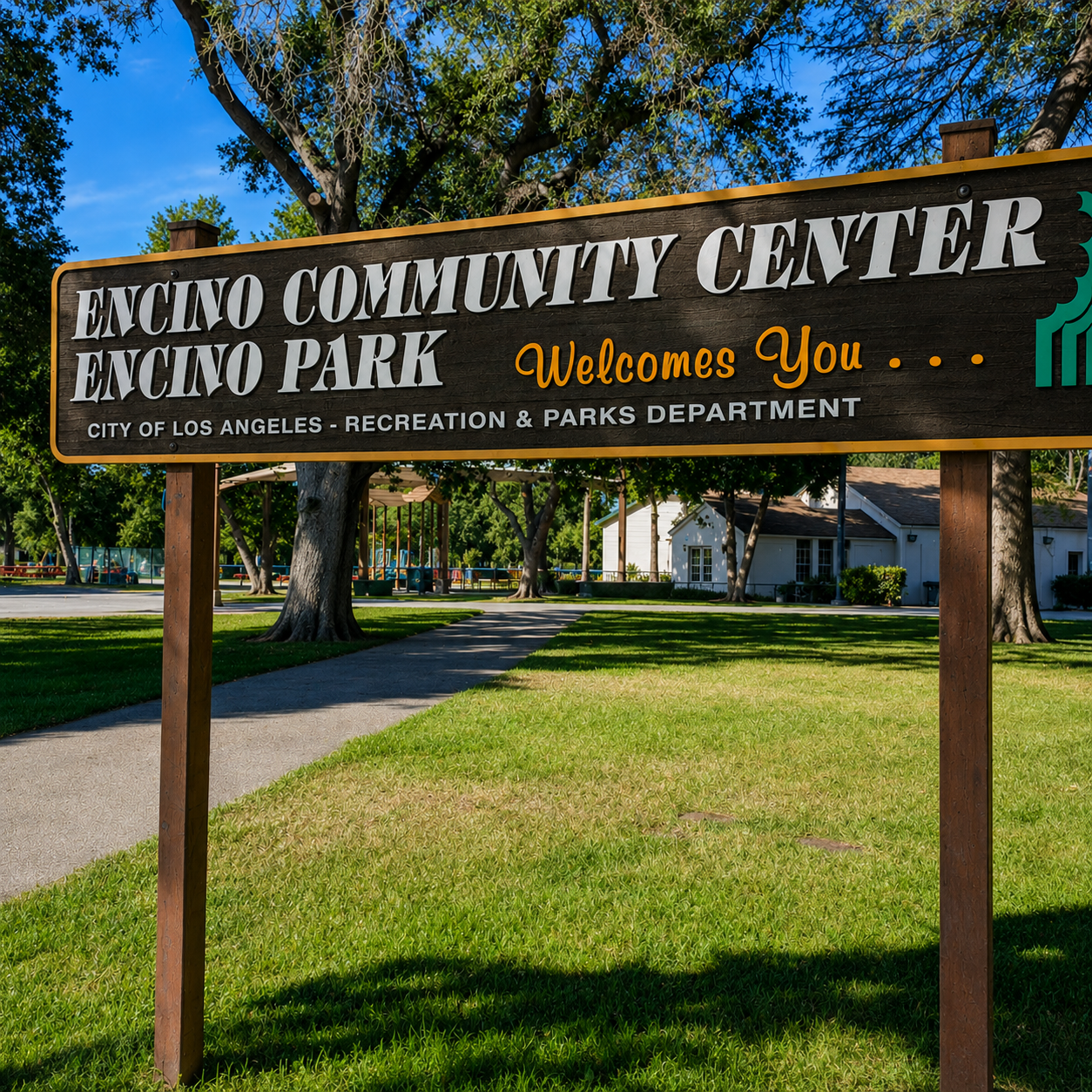 Encino Community Center park sign
