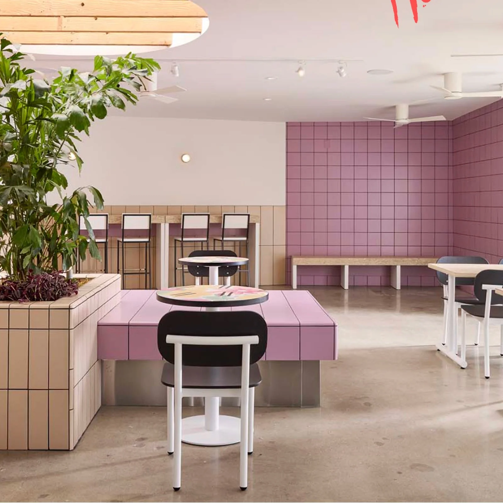 Modern cafe interior in Encino
