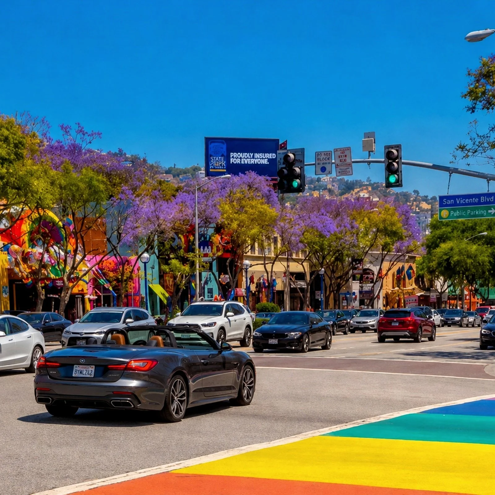 Rainbow crosswalk in West Hollywood