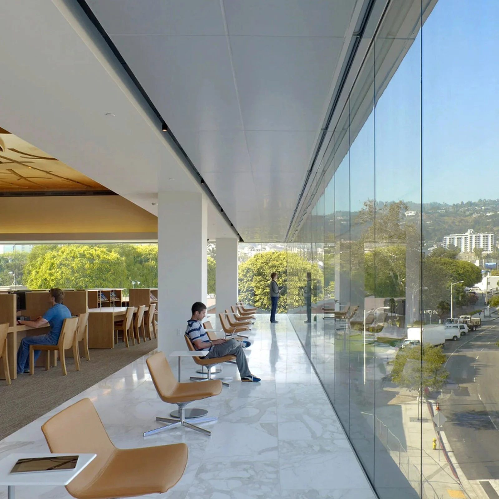 Modern library interior in West Hollywood