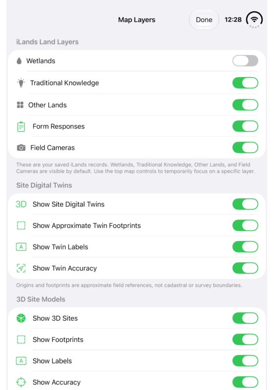 Choose map layers: genuine looping iPhone Duo recording at half speed