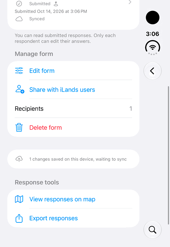 Delete a form and its responses: genuine looping iPhone Duo recording at half speed