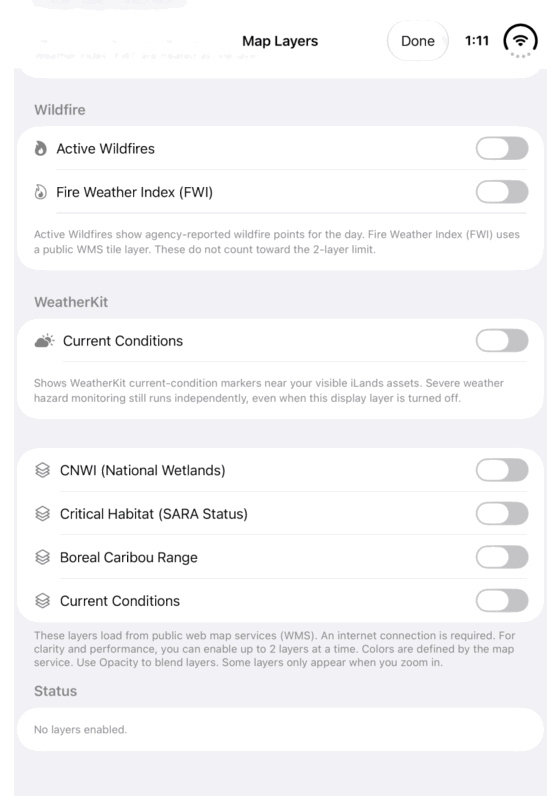 Explore Species at Risk map context: genuine looping iPhone Duo recording at half speed