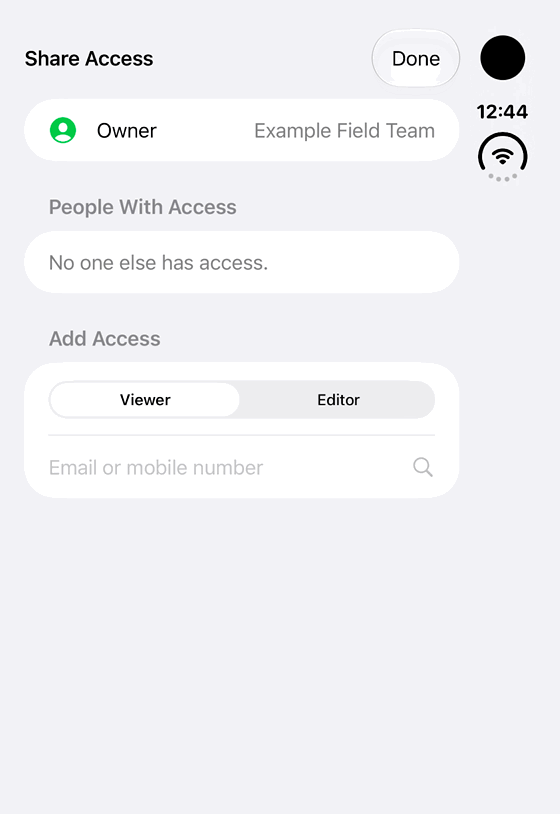 Share live land access: genuine looping iPhone Duo recording at half speed