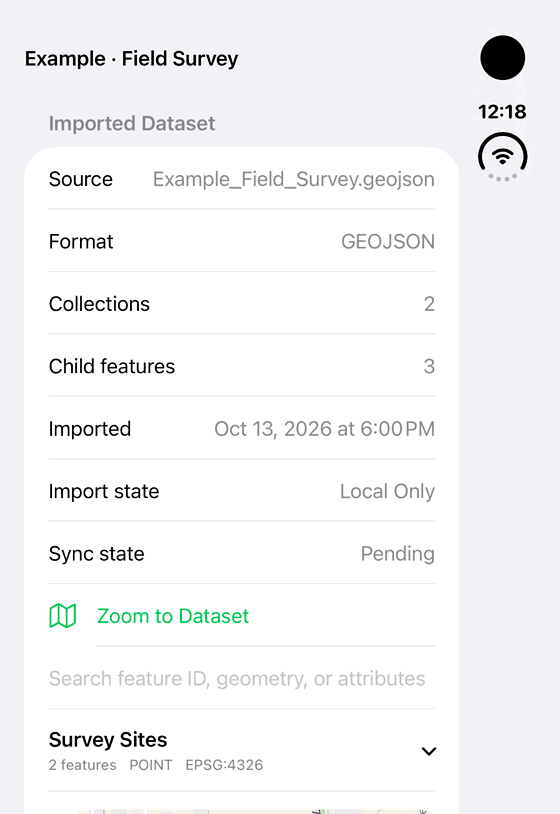 Review an imported dataset: genuine looping iPhone Duo recording at half speed