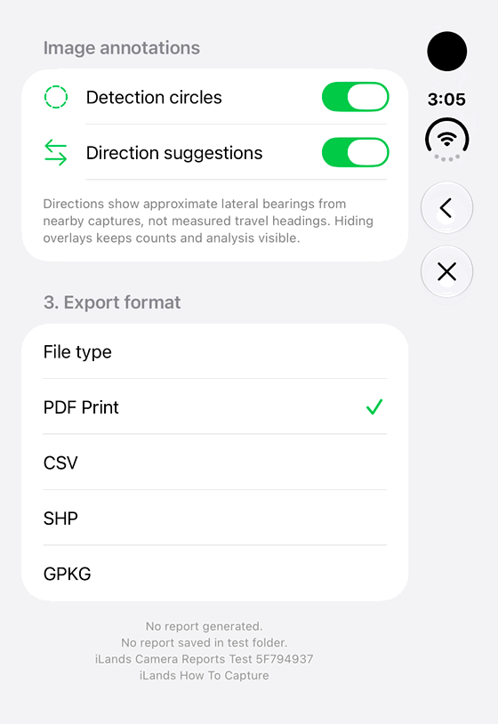 Show or hide detection overlays: genuine looping iPhone Duo recording at half speed