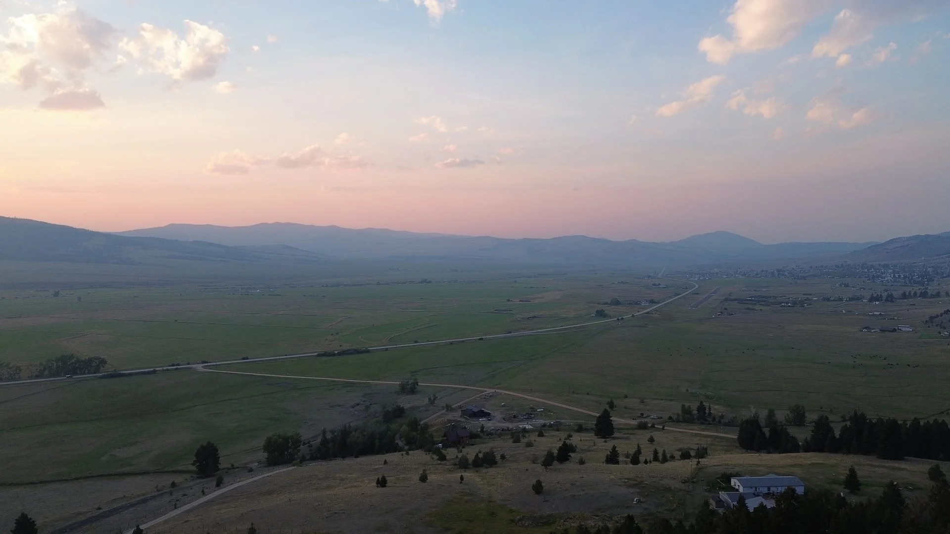 Montana wildland-urban interface aerial landscape