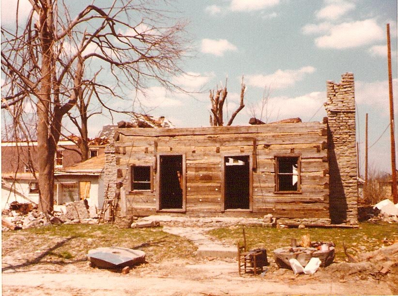 damage to galloway log house