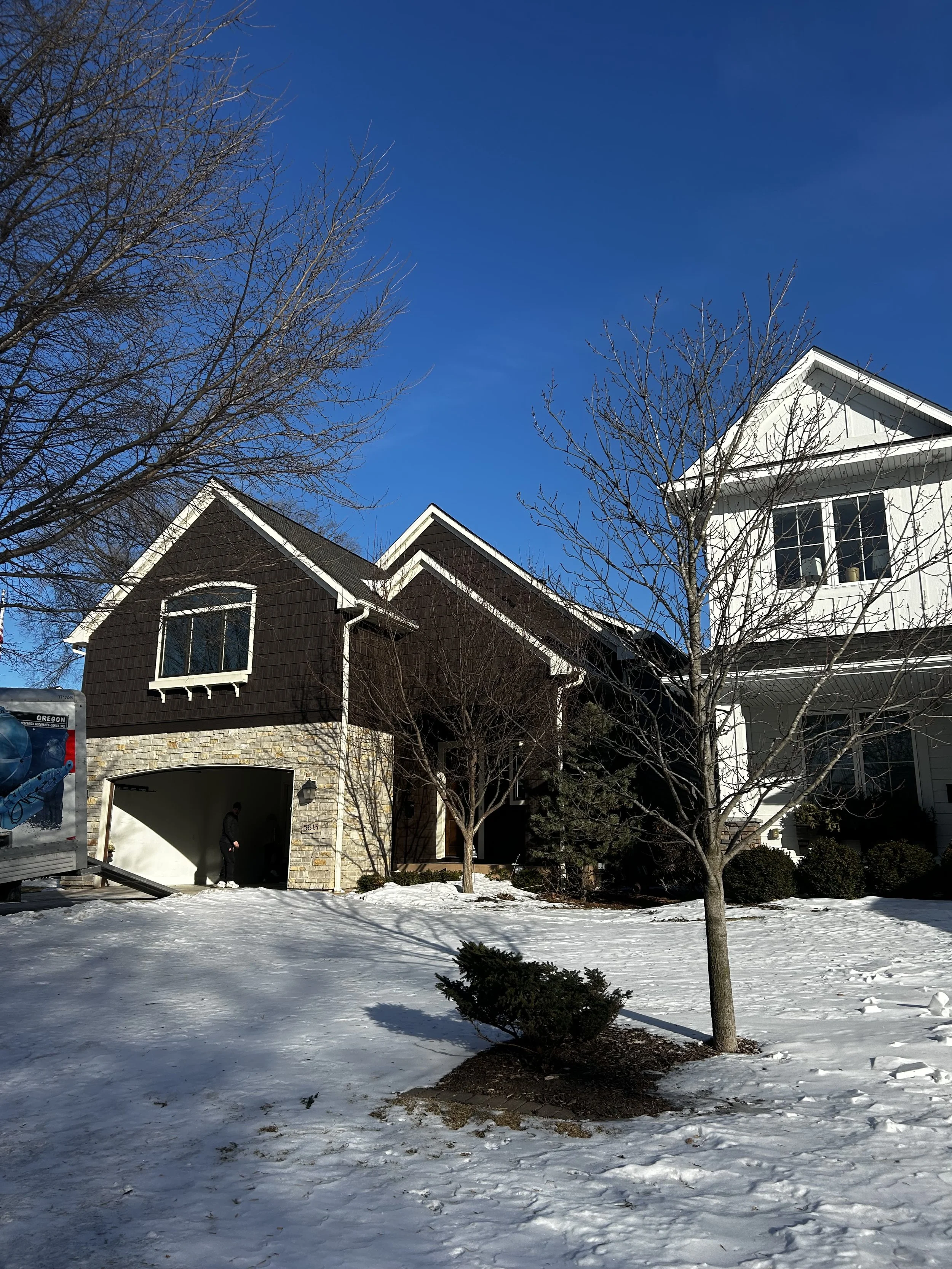 CPM mover loading totes in an elevator during a Minnesota winter move