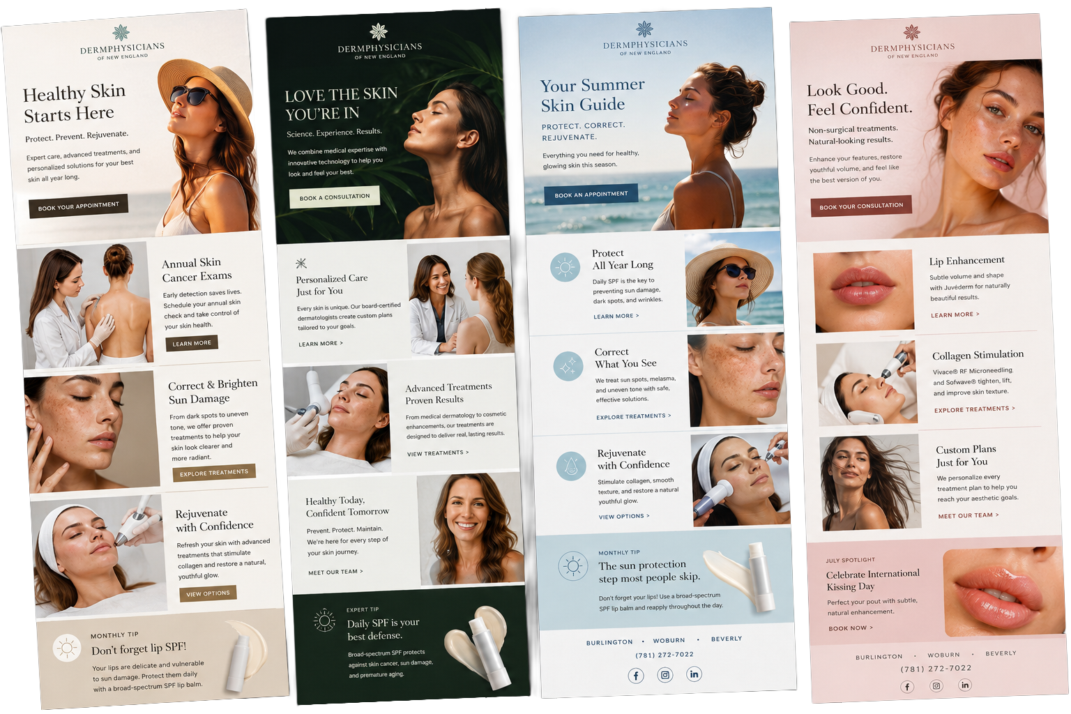 Examples of email campaigns and lifecycle flows designed by NEL.