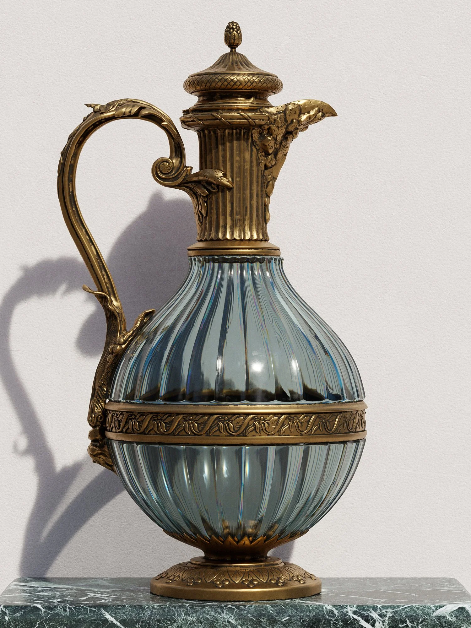 Gold procedural water jug render