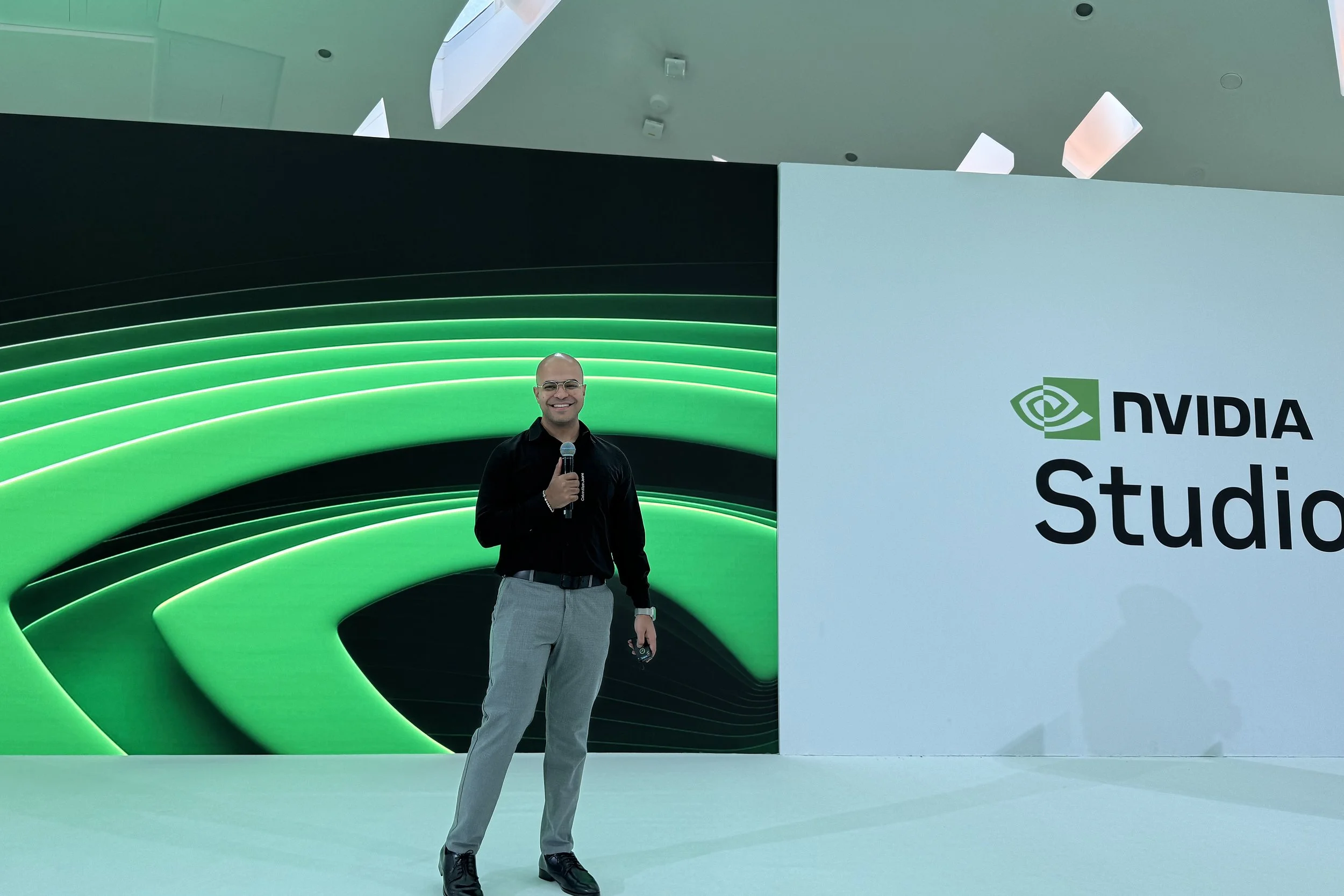 Muhammed Hamed presenting at NVIDIA Studio